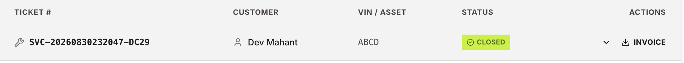 4.4-C — Closed ticket with invoice