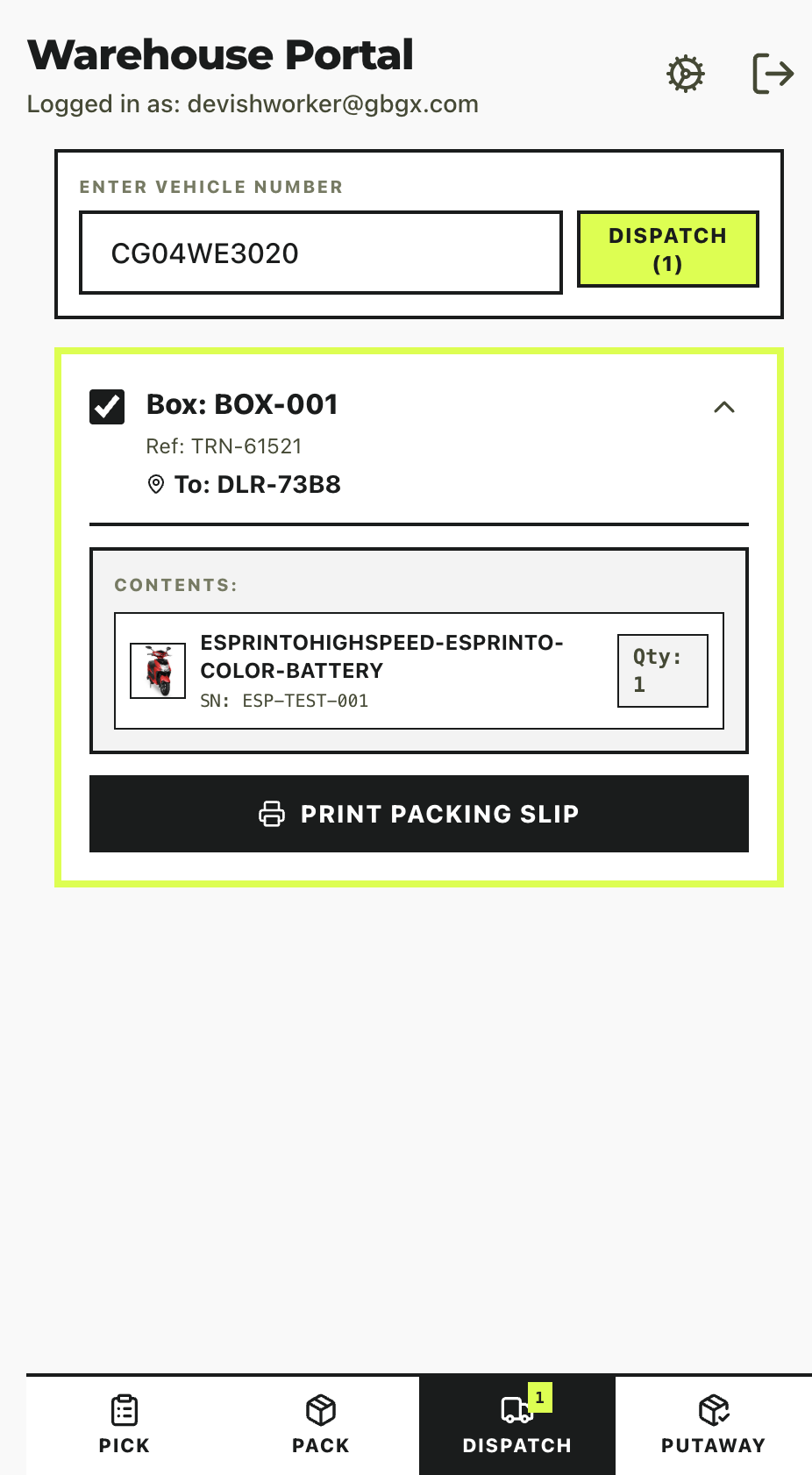 5.1-C — Employee Portal Dispatch tab