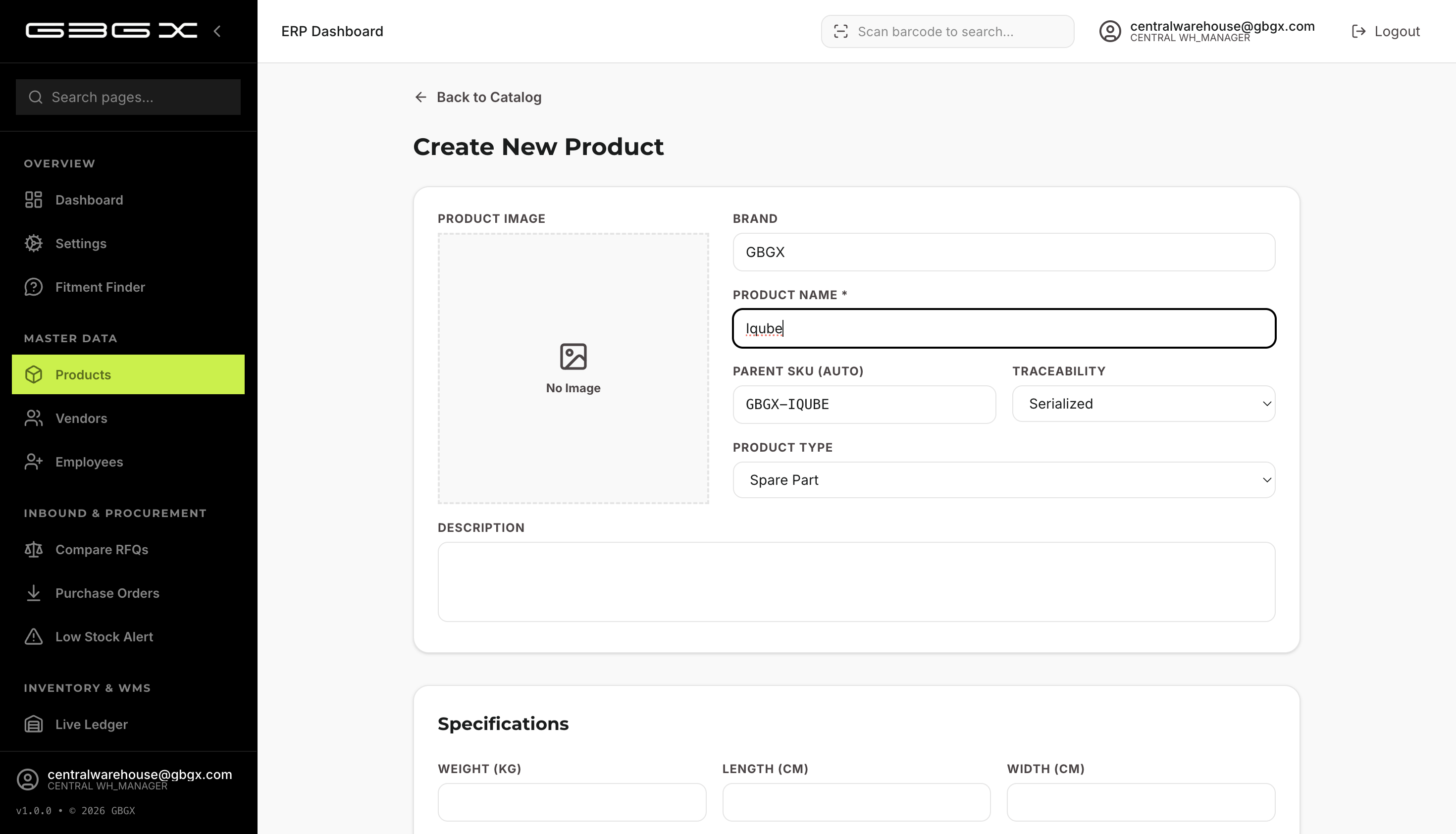 1.3-A — New Catalog Item basic info