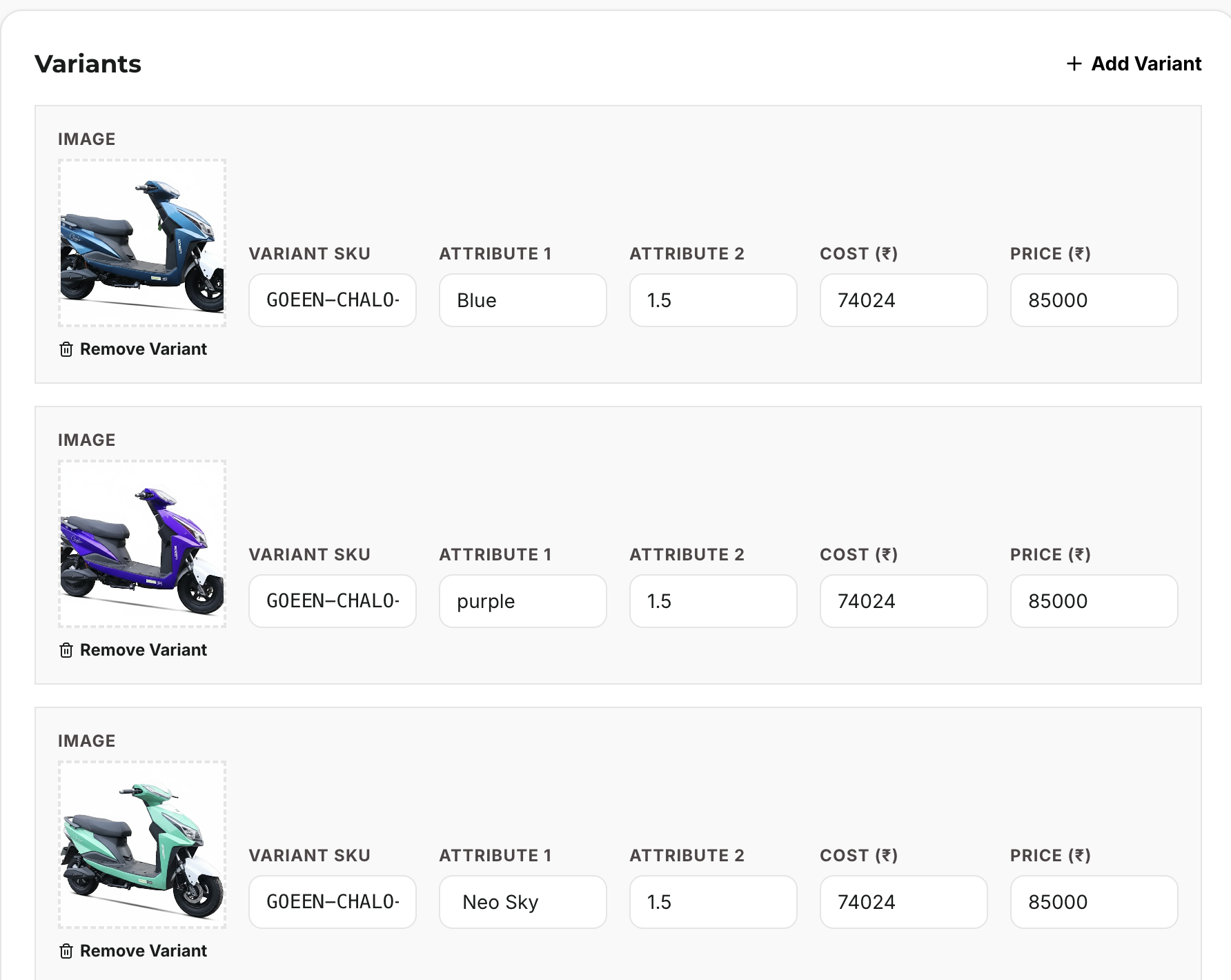 1.3-C — Variants with attributes and pricing