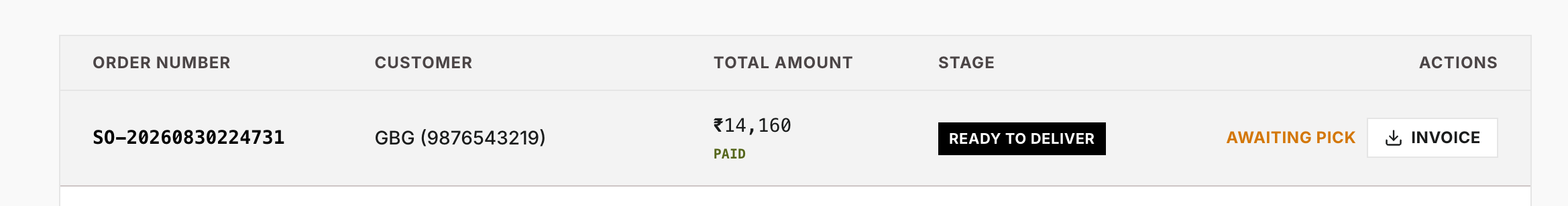 4.1-D — Payment and Pack & Challan