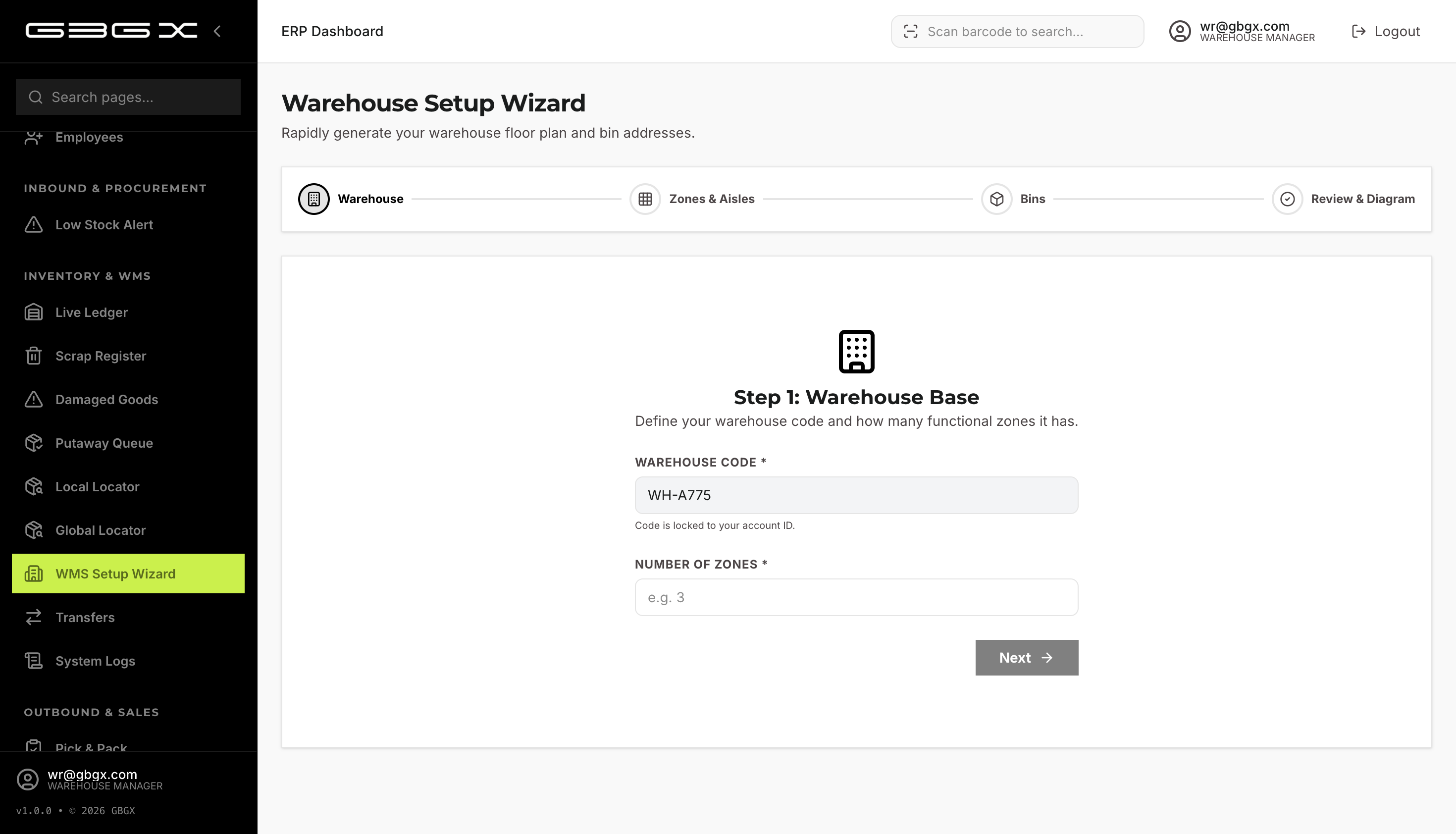 3.1-A — WMS Setup Wizard inputs