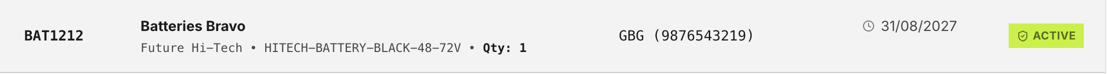 4.5-A — Auto-generated warranty record