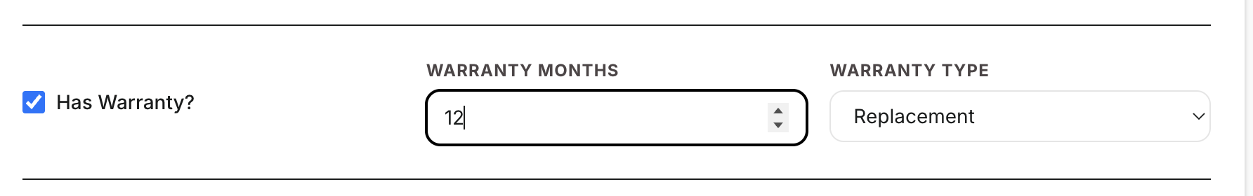 1.3-B — Traceability and warranty settings